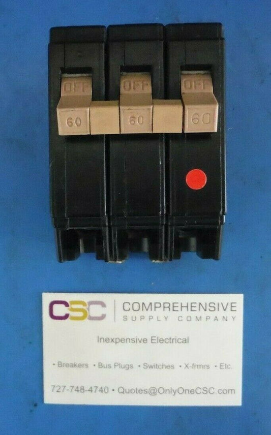 CH360 - Cutler Hammer 60A Amp 3P Pole 10kA@240V Plug On Circuit Breaker W/Metal Foot