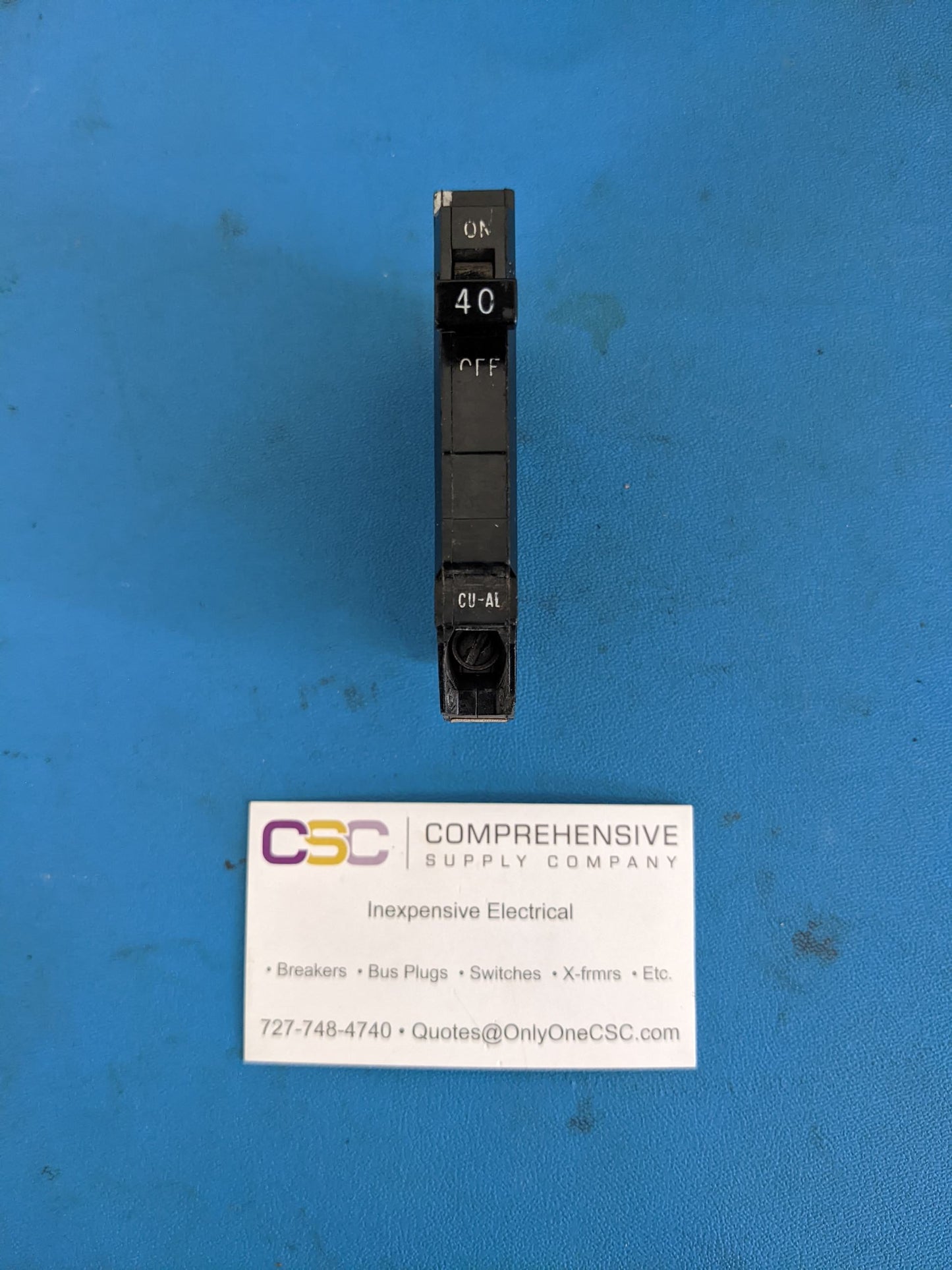 THQP140 - GE 40A Amp 1P Pole 10kA@120/240V Plug On Thin Circuit Breaker - Older Series