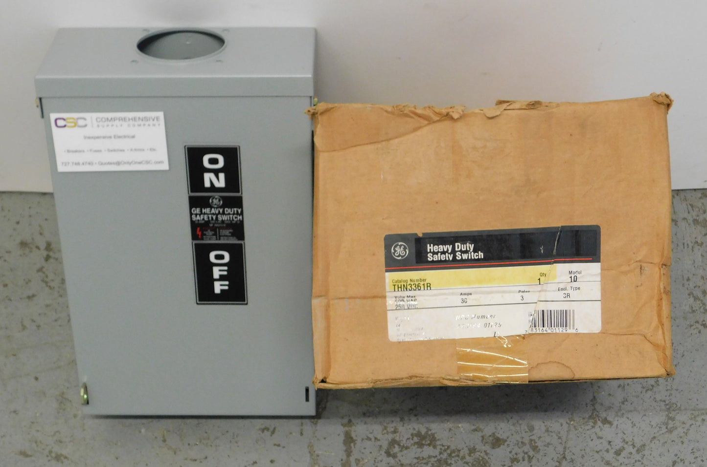 THN3361R - GE 30A Amp 3P Pole 600V Nema 3R Non-Fusible Heavy Duty Safety Switch