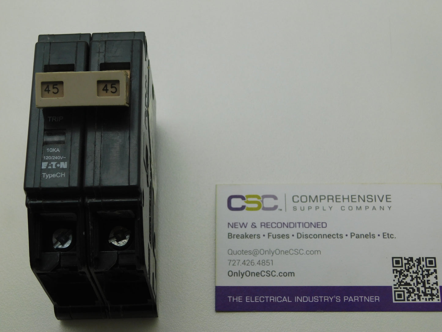 CHF245 - Cutler Hammer 45A Amp 2P Pole 10kA@120/240V Plug On Circuit Breaker
