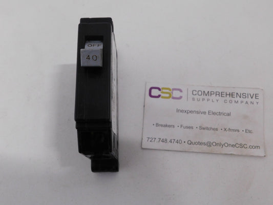 CHB140 - Cutler Hammer 40A Amp 1P Pole 10kA@120/240V Bolt On Circuit Breaker