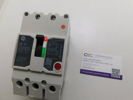 TEYD3020B - GE 20A Amp 3P Pole 25kA@480Y/277V Bolt On Circuit Breaker