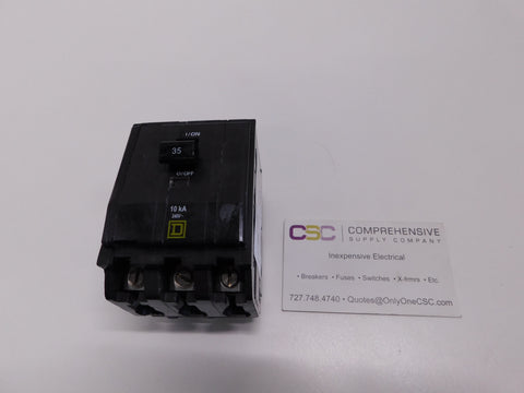 QO335 - Square D 35A Amp 3P Pole 10kA@240V Plug On Circuit Breaker