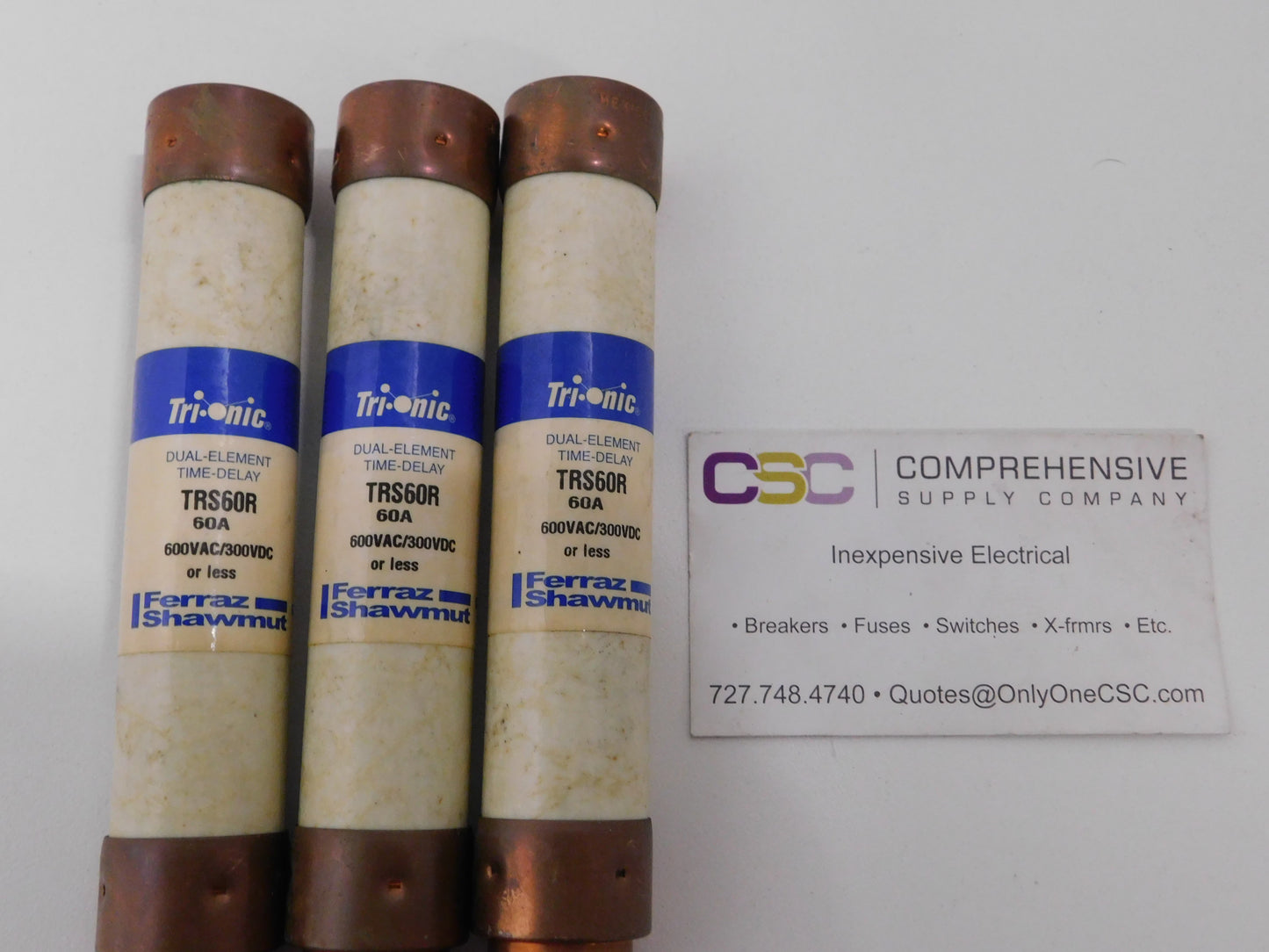 TRS60R - Mersen 60A Amp 600V Class Rk5 Tri-Onic Time Delay Cartridge Fuse - 3Pk
