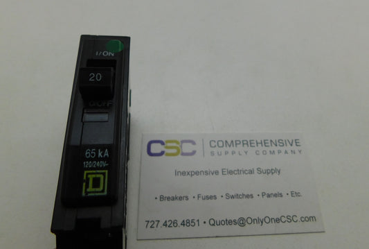QHB120 - Square D 20A Amp 1P Pole 65kA@120/240V Bolt On Circuit Breaker