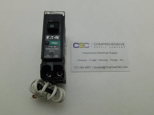 BRN120AF - Eaton 20A Amp 1P Pole 10kA@120V Combo Arc Fault AFCI Circuit Breaker