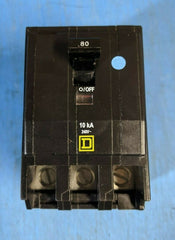 QOB380 - Square D 80A Amp 3P Pole 10kA@240V Bolt On Circuit Breaker