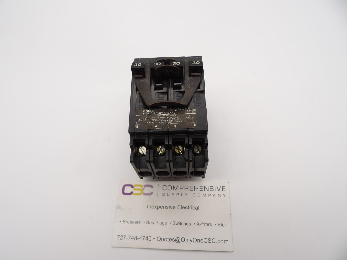 Q23030 - ITE 30A/30A/30A/30A Amp 4P (2P/2P) Pole 10kA@120/240V Plug On Quadplex Circuit Breaker