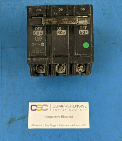 THHQB32060 - GE 60A Amp 3P Pole 22kA@240V Bolt On Circuit Breaker