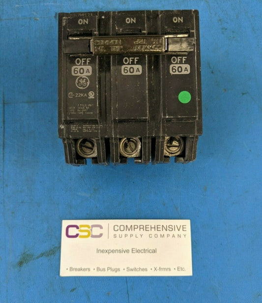 THHQB32060 - GE 60A Amp 3P Pole 22kA@240V Bolt On Circuit Breaker
