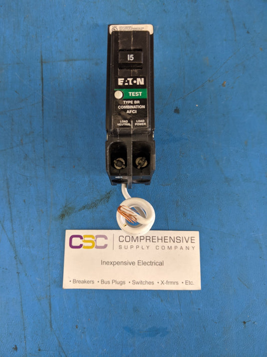 BRCAF115 - Eaton 15A Amp 1P Pole 10kA@120V Plug On Combo Arc Fault AFCI Circuit Breaker