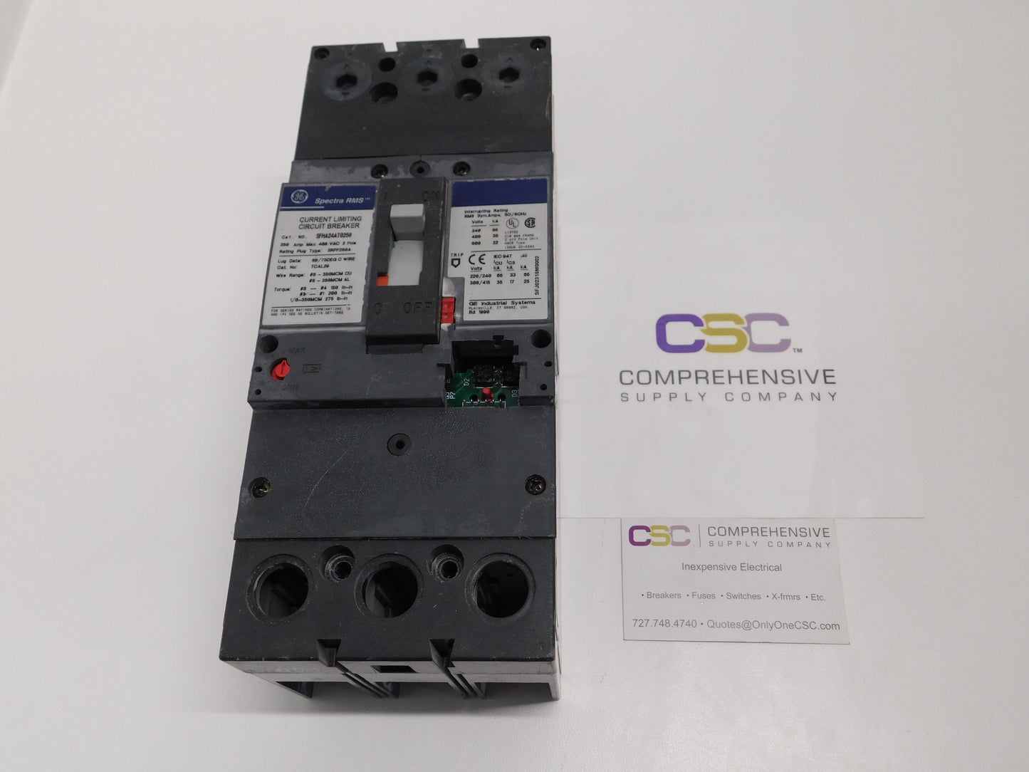 SFHA24AT0250 - GE 250A Amp 2P Pole 600V 35kA@480V Bolt On Spectra Rms Circuit Breaker