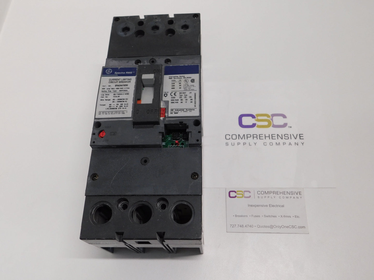 SFHA24AT0250 - GE 250A Amp 2P Pole 600V 35kA@480V Bolt On Spectra Rms Circuit Breaker
