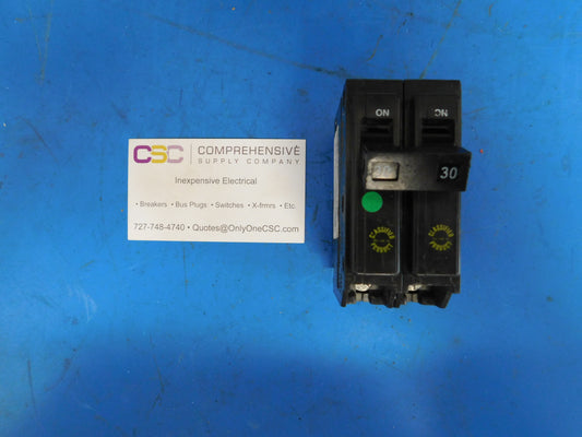 CHQ230 - Cutler Hammer 30A Amp 2P Pole 10kA@120/240V Plug On Circuit Breaker