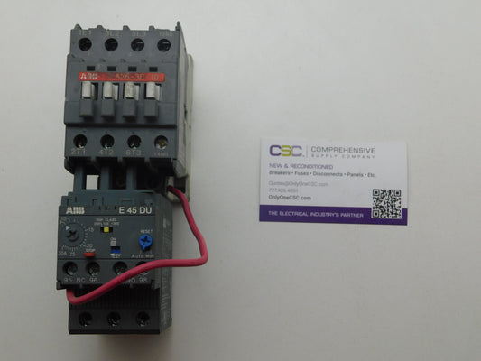 A26N1-30 - ABB 27A Amp 600V Nema Size 1 Motor Starter W/110V-120V Coil & E45Du-30 Overload Relay