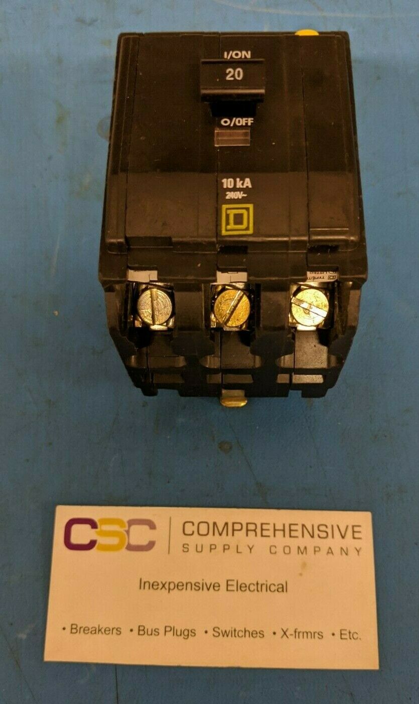 QO320 - Square D 20A Amp 3P Pole 10kA@240V Plug On Circuit Breaker