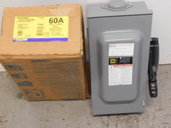 HU362NRB - Square D 60A Amp 3P Pole 600V Nema 3R Non-Fusible Heavy Duty Safety Switch W/Neutral & Bolt On Hub Provision