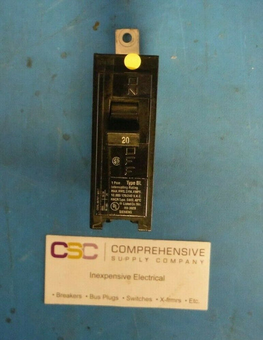 B120BP - Siemens 20A Amp 1P Pole 10kA@120/240V Bolt On Circuit Breaker