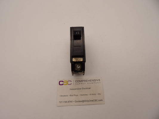 THQL1145 - GE 45A Amp 1P Pole 10kA@120/240V Plug On Circuit Breaker - Older Series