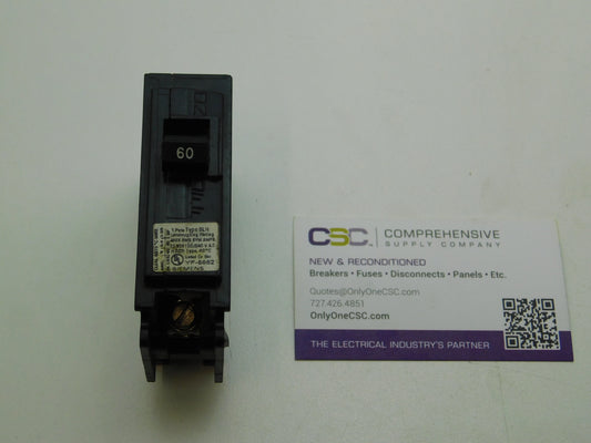 B160H - Siemens 60A Amp 1P Pole 22kA@120/240V Bolt On Circuit Breaker
