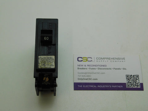 B160H - Siemens 60A Amp 1P Pole 22kA@120/240V Bolt On Circuit Breaker