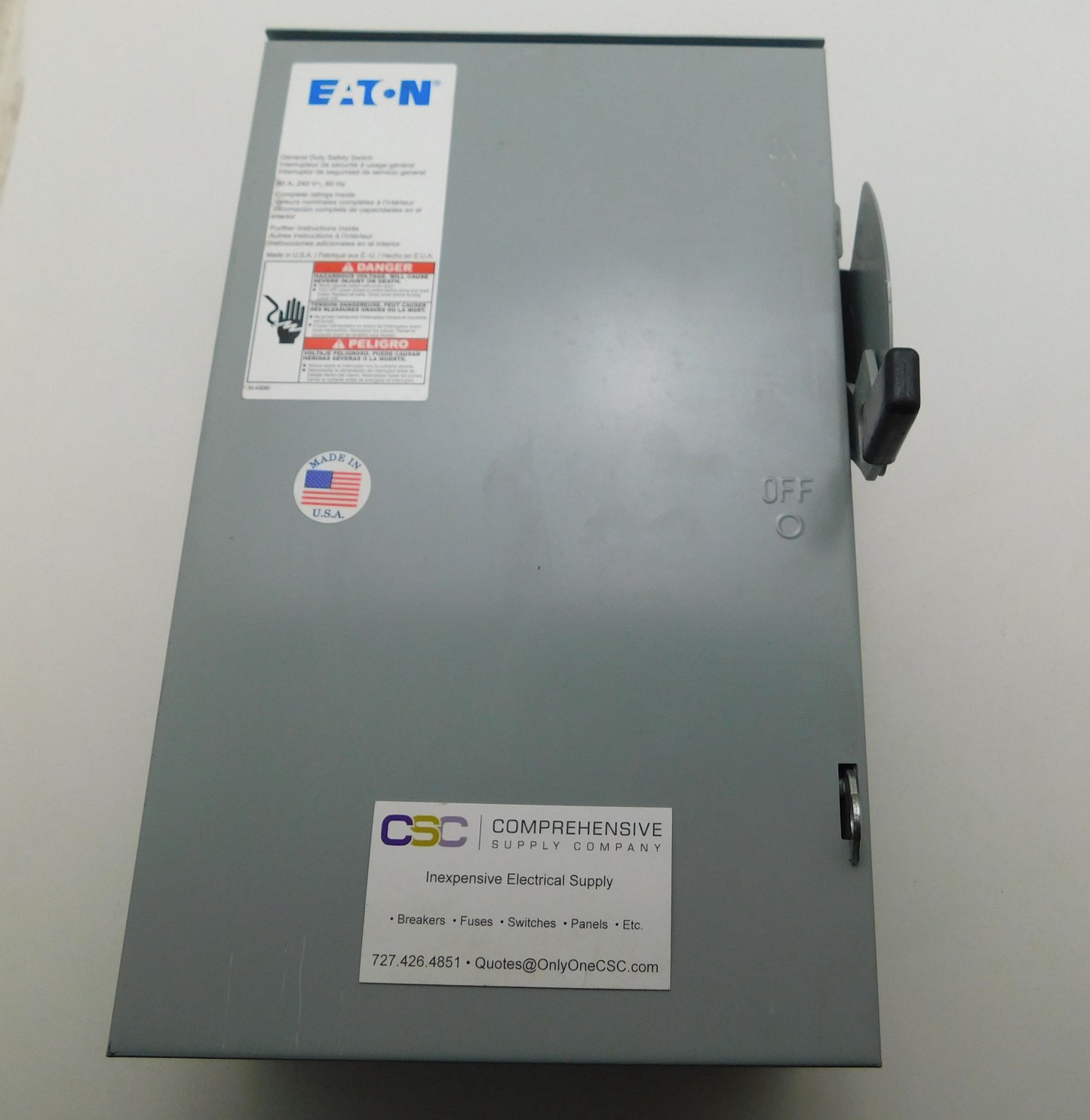 DG222NRB - Eaton 60A Amp 2P Pole 240V Nema 3R Fusible General Duty Safety Switch W/Neutral