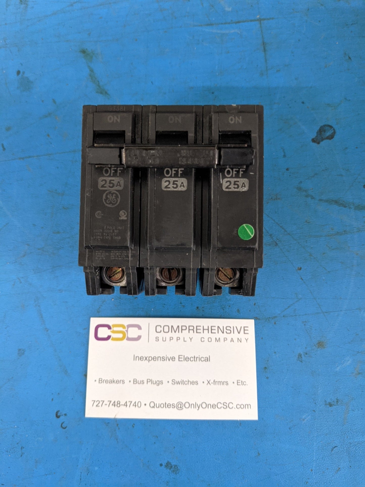 THQB32025 - GE 25A Amp 3P Pole 10kA@240V Bolt On Circuit Breaker