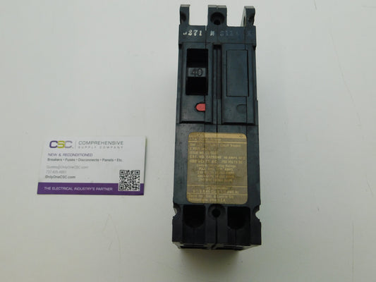 E42B040 - Siemens 40A Amp 2P Pole 18kA@480V Bolt On Circuit Breaker