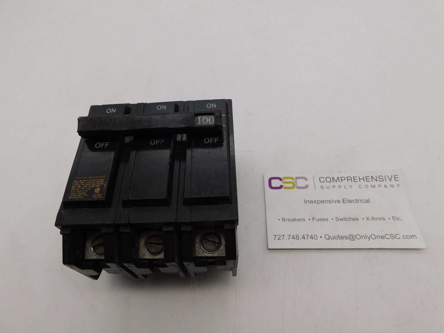 THQL32100 - GE 100A Amp 3P Pole 10kA@240V Plug On Circuit Breaker - Older Series