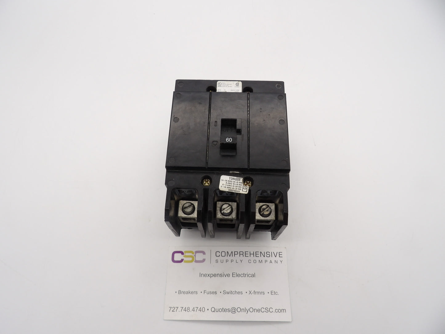 GHB3060 - Eaton 60A Amp 3P Pole 14kA@480Y/277V Bolt On Circuit Breaker