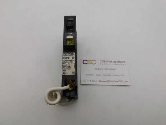 QO120CAFI - Square D 20A Amp 1P Pole 10kA@120V Combo Arc Fault AFCI Circuit Breaker