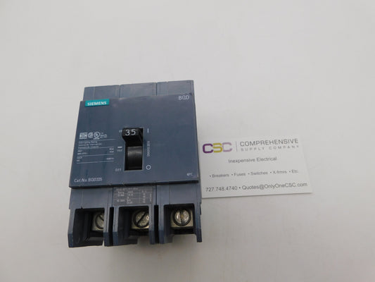BQD335 - Siemens 35A Amp 3P Pole 14kA@480Y/277V Bolt On Gray Circuit Breaker