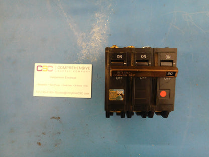 THHQB32080 - GE 80A Amp 3P Pole 22kA@240V Bolt On Circuit Breaker