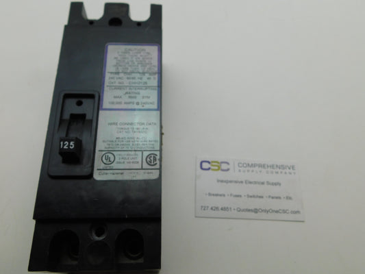 CHH2125 - Cutler Hammer 125A Amp 2P Pole 100kA@240V Bolt On Circuit Breaker