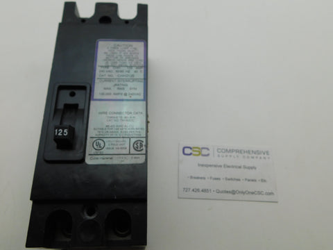 CHH2125 - Cutler Hammer 125A Amp 2P Pole 100kA@240V Bolt On Circuit Breaker