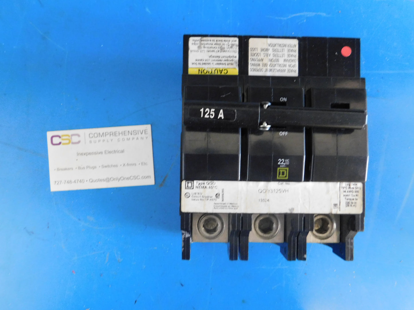 QOB3125VH - Square D 125A Amp 3P Pole 22kA@240V Bolt On Circuit Breaker