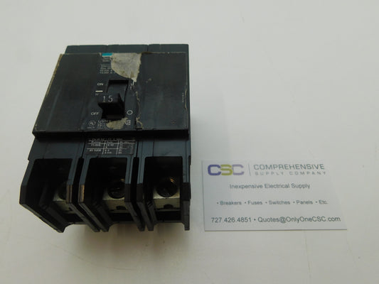 BQD315 - Siemens 15A Amp 3P Pole 14kA@480Y/277V Bolt On Black Circuit Breaker