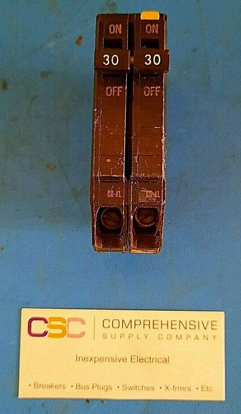 THQP230 - GE 30A Amp 2P Pole 10kA@120/240V Plug On Thin Circuit Breaker - Older Series