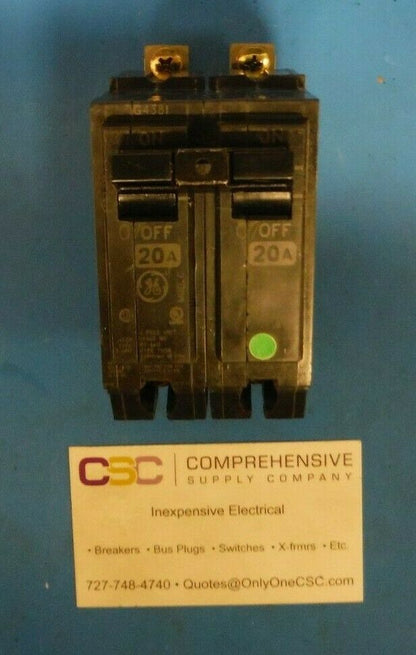 THQB2120 - GE 20A Amp 2P Pole 10kA@120/240V Bolt On Circuit Breaker