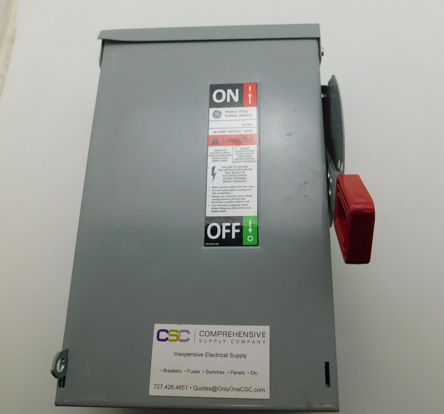 THN3361R - GE 30A Amp 3P Pole 600V Nema 3R Non-Fusible Heavy Duty Safety Switch