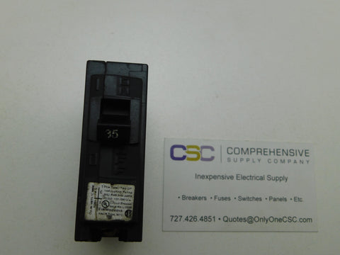 Q135 - Siemens 35A Amp 1P Pole 10kA@120/240V Plug On Circuit Breaker W/White Label