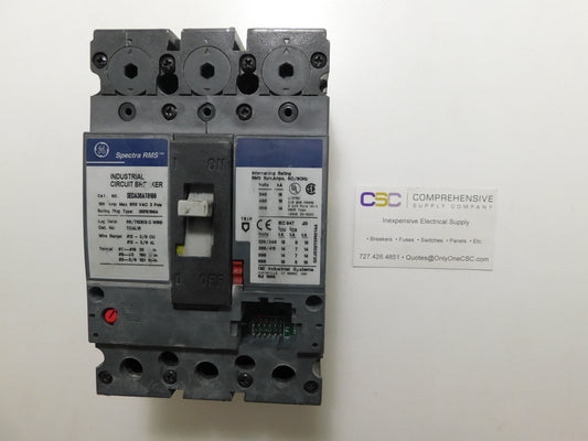 SEDA36AT0100 - GE 100A Amp 3P Pole 600V 18kA@480V Bolt On Circuit Breaker