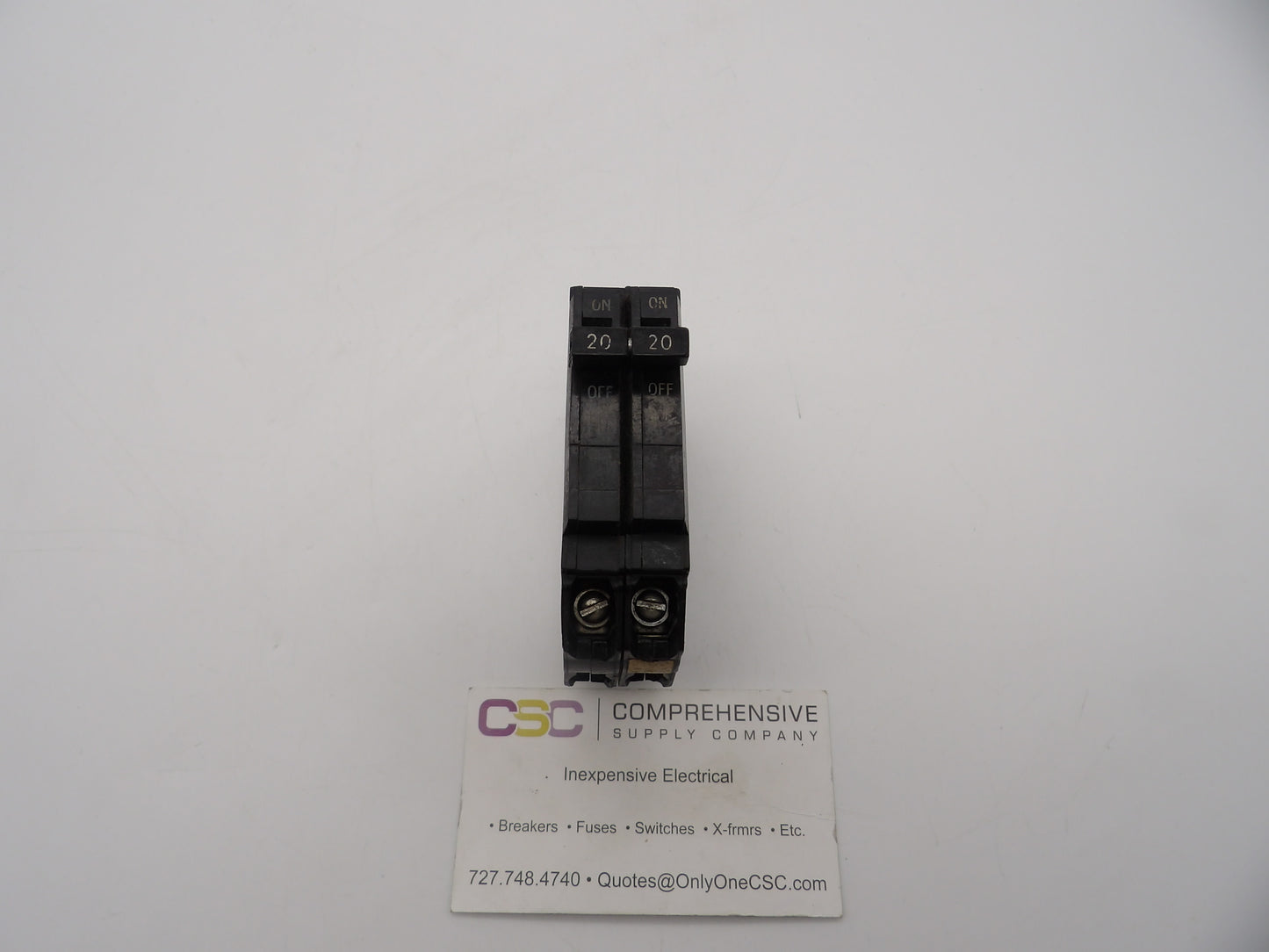 THQP220 - GE 20A Amp 2P Pole 10kA@120/240V Plug On Thin Circuit Breaker - Older Series