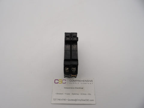 THQP220 - GE 20A Amp 2P Pole 10kA@120/240V Plug On Thin Circuit Breaker - Older Series