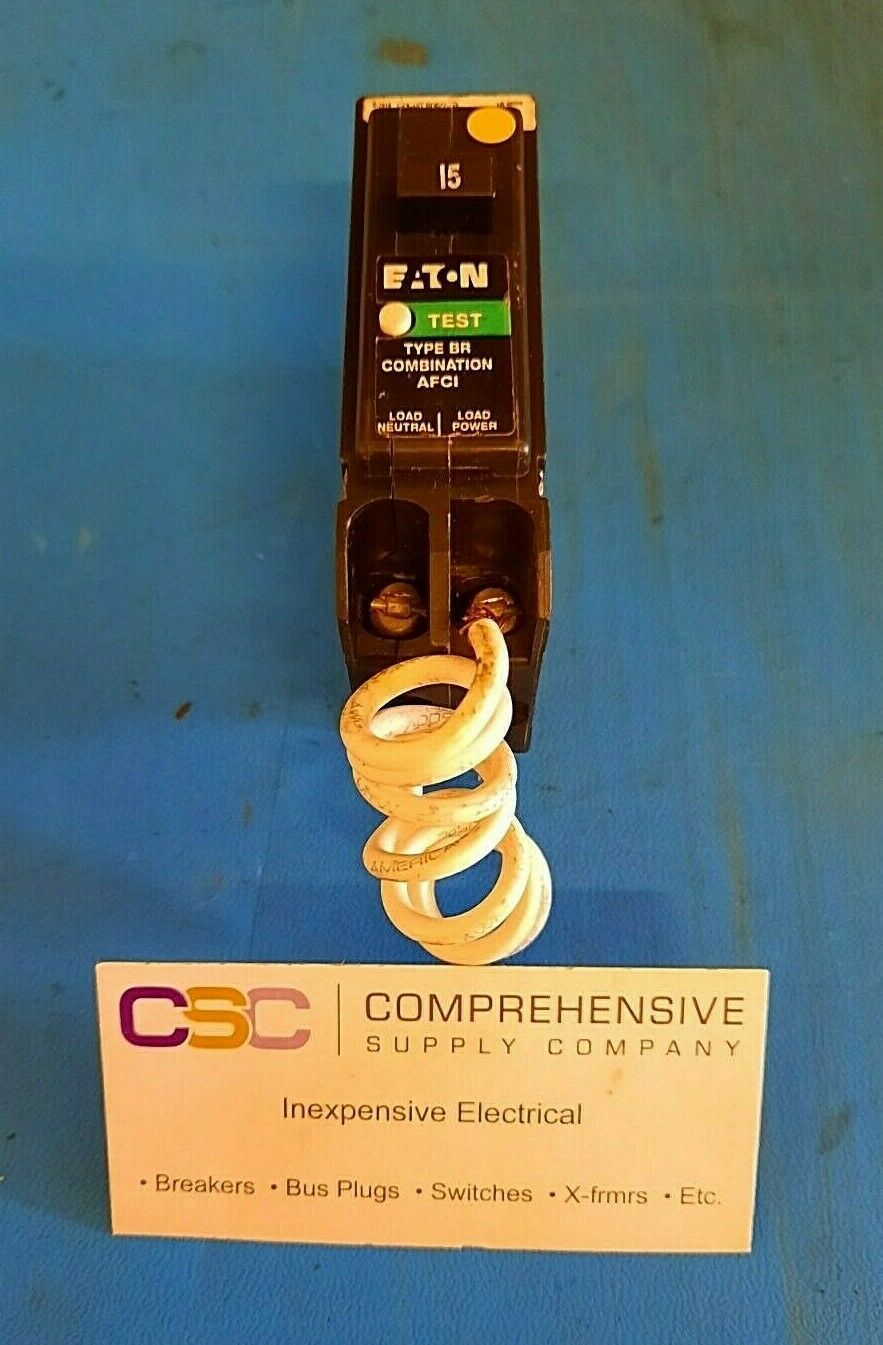 BRCAF115 - Eaton 15A Amp 1P Pole 10kA@120V Plug On Combo Arc Fault AFCI Circuit Breaker