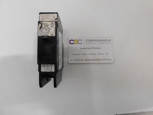 BQCH1B020 - Siemens 20A Amp 1P Pole 120/277V 14kA@277V Bolt On Circuit Breaker