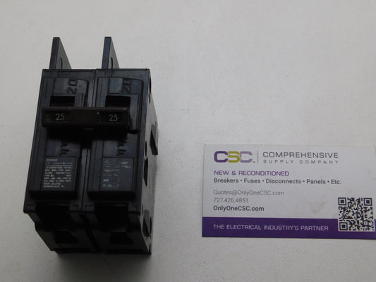 BQ2B025 - Siemens 25A Amp 2P Pole 10kA@120/240V Bolt On Circuit Breaker