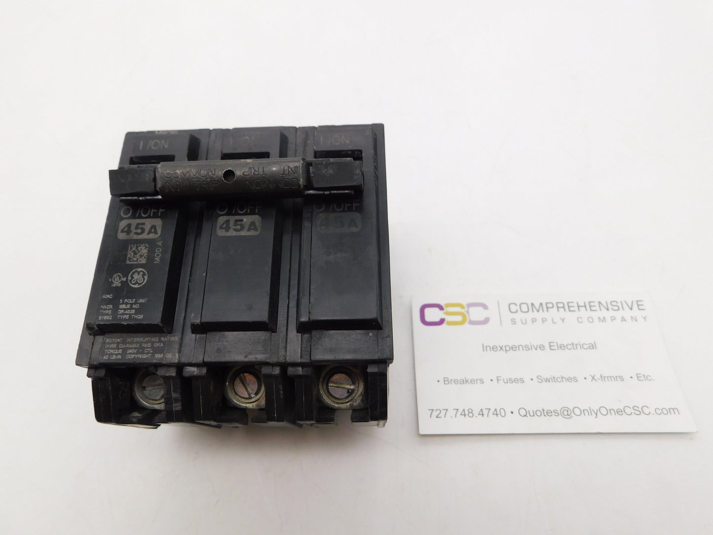 THQB32045 - GE 45A Amp 3P Pole 10kA@240V Bolt On Circuit Breaker