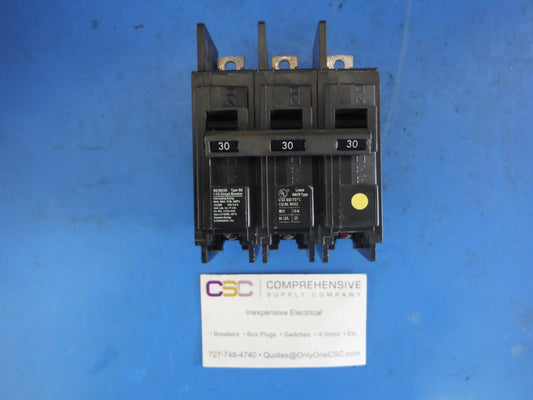 BQ3B030 - Siemens 30A Amp 3P Pole 10kA@240V Bolt On Bq Cicuit Breaker