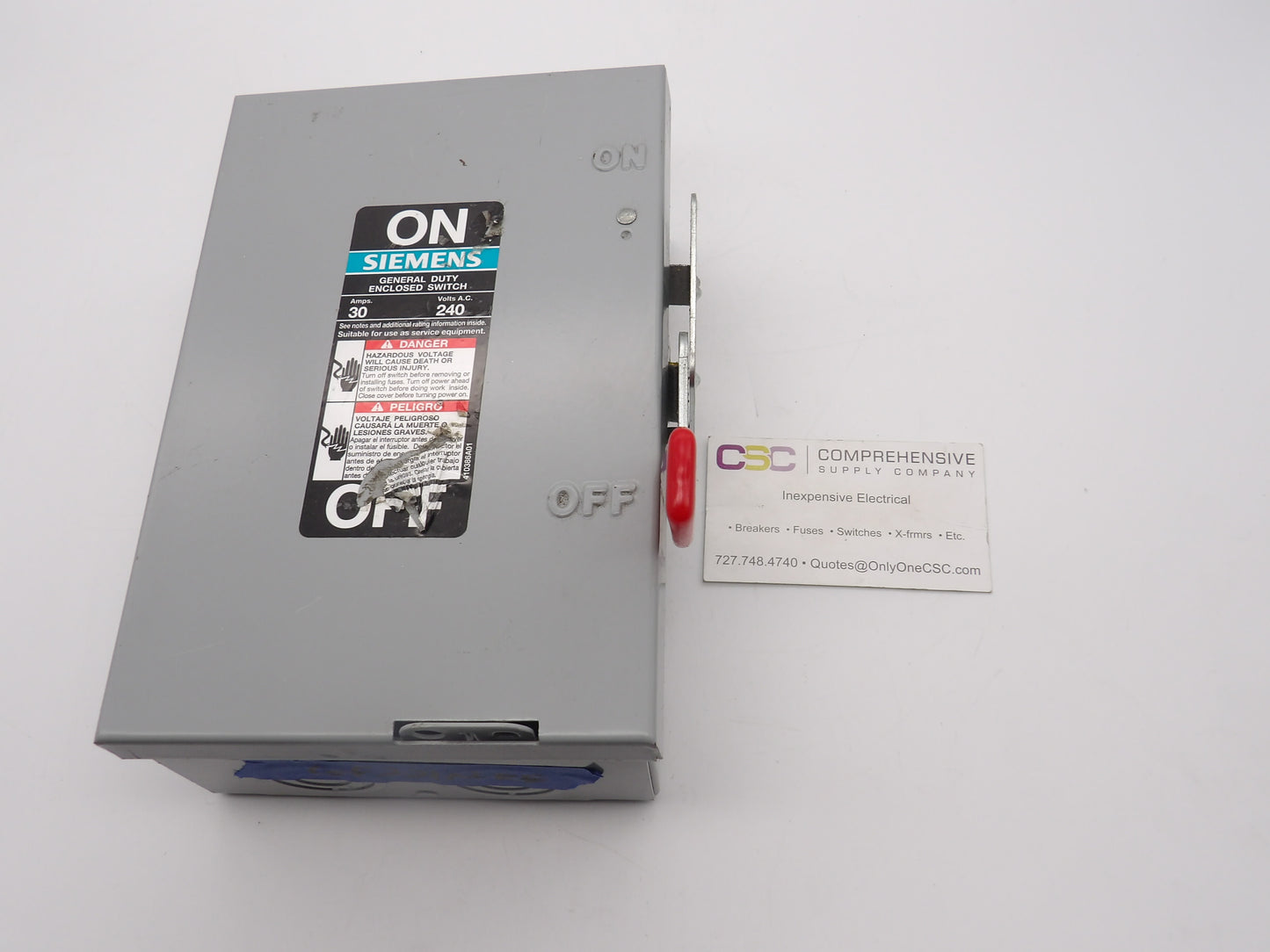 GF221N - Siemens 30A Amp 2P Pole 240V Nema 1 Fusible General Duty Safety Switch